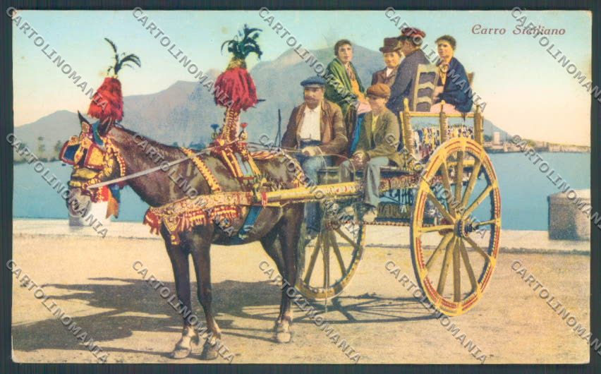 Palermo Carretto Siciliano Monte Pellegrino Asino cartolina ZT8370 – fronte