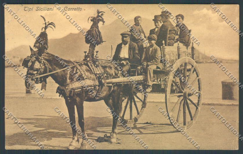 Palermo Carretto Siciliano Asino cartolina ZT8373 – fronte