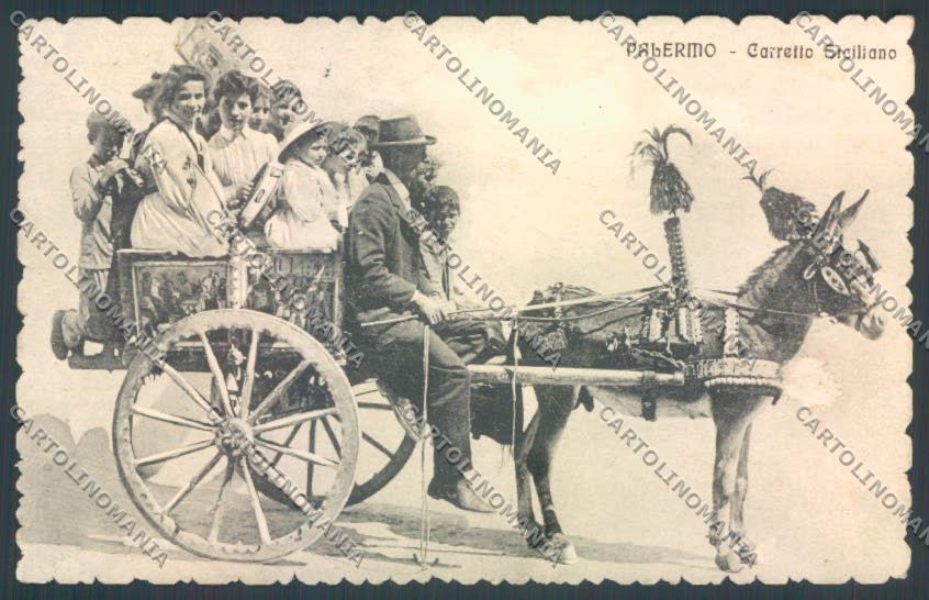 Palermo Carretto Siciliano Asino ABRASA cartolina ZT8376 – fronte
