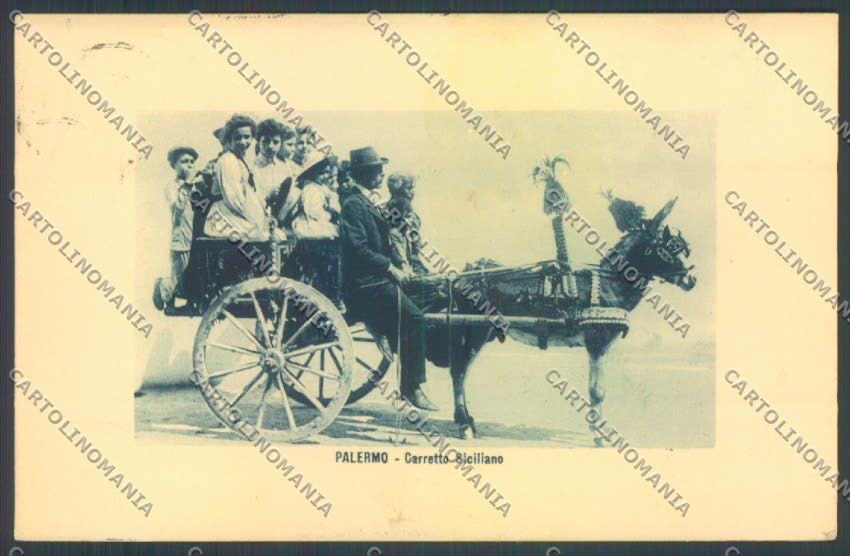 Palermo Carretto Siciliano Asino cartolina ZT8382 – fronte