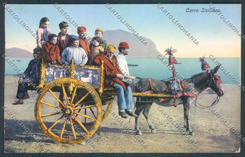 Palermo Carretto Siciliano Asino cartolina ZT8386 – fronte