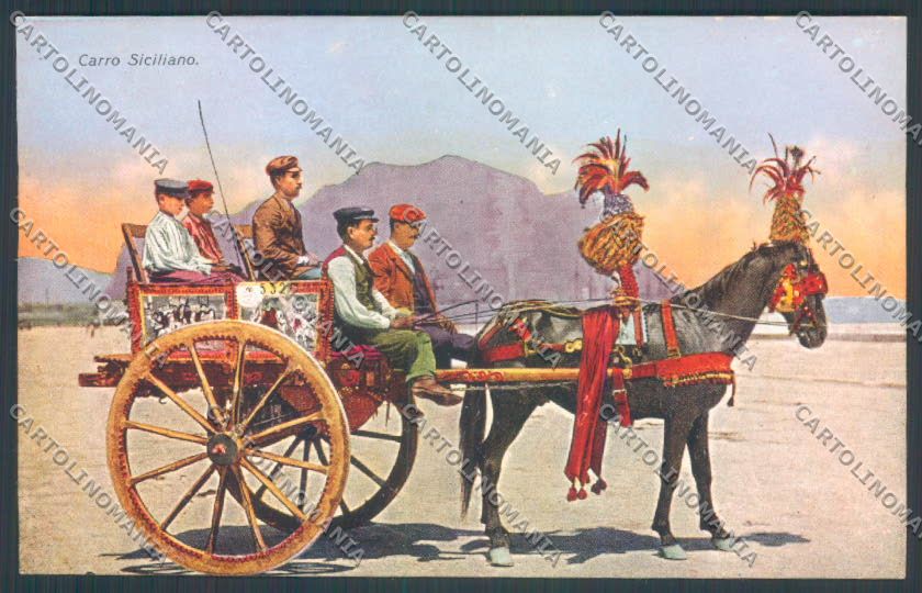 Palermo Carretto Siciliano Asino cartolina ZT8387 – fronte