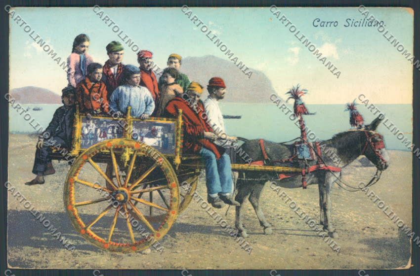 Palermo Carretto Siciliano PIEGHINA Asino FORO cartolina ZT8388 – fronte