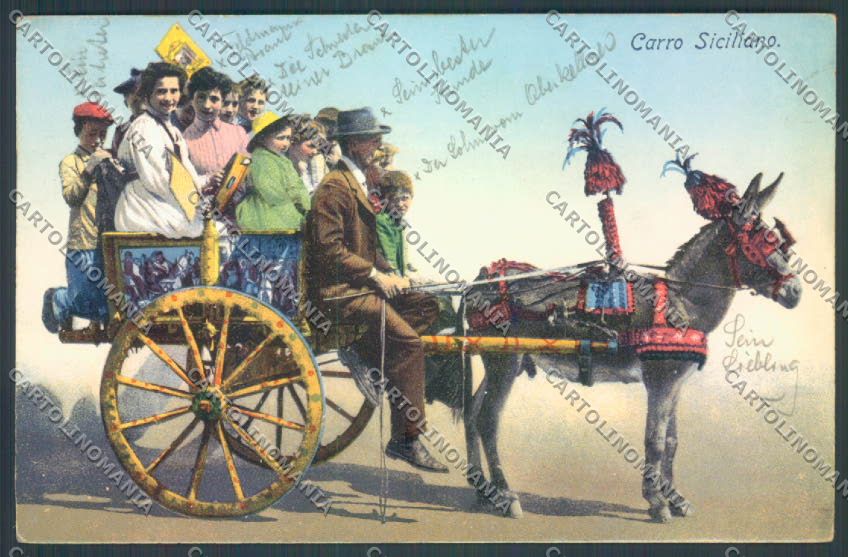 Palermo Carretto Siciliano Asino cartolina ZT8389 – fronte