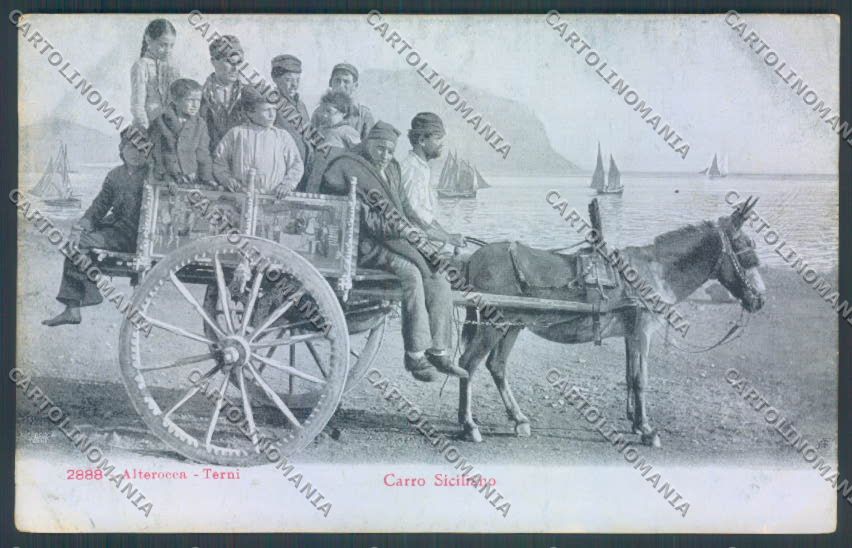 Palermo Carretto Siciliano Alterocca Asino cartolina ZT8394 – fronte