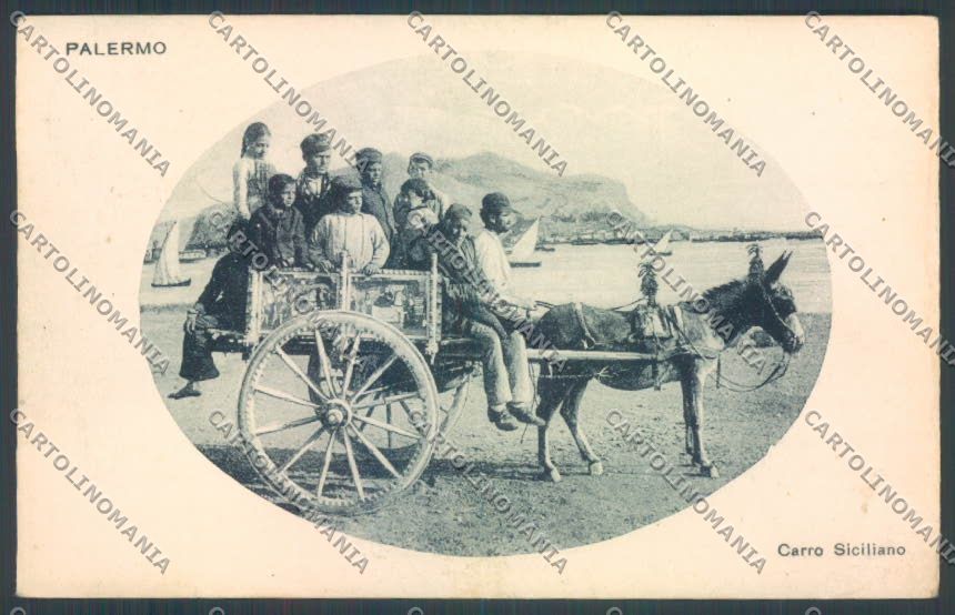 Palermo Carretto Siciliano PIEGHINA Asino cartolina ZT8399 – fronte