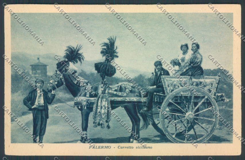 Palermo Carretto Siciliano Asino cartolina ZT8401 – fronte