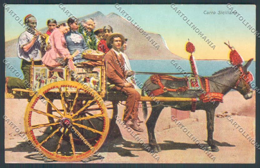 Palermo Carretto Siciliano Asino cartolina ZT8406 – fronte