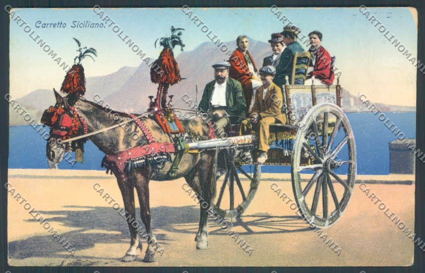 Palermo Carretto Siciliano Asino cartolina ZT8407 – fronte