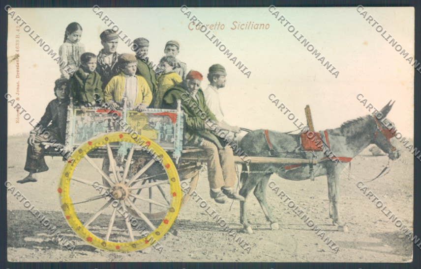 Palermo Carretto Siciliano Dipinta Asino cartolina ZT8411 – fronte