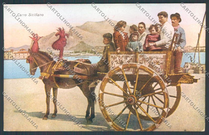 Palermo Carretto Siciliano Asino cartolina ZT8414 – fronte