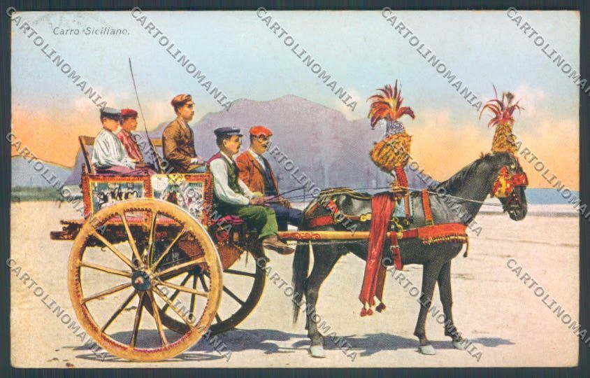 Palermo Carretto Siciliano Asino cartolina ZT8416 – fronte