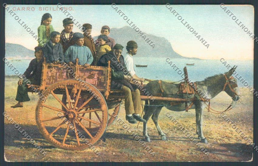 Palermo Carretto Siciliano Asino cartolina ZT8423 – fronte