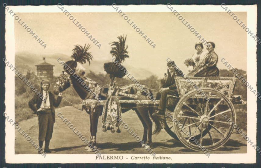 Palermo Carretto Siciliano Asino cartolina ZT8428 – fronte