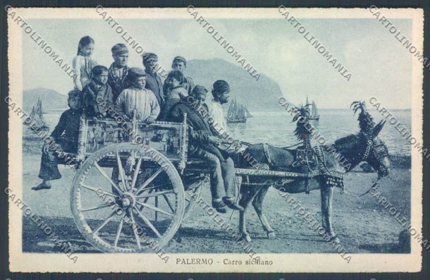 Palermo Carretto Siciliano Asino cartolina ZT8429 – fronte