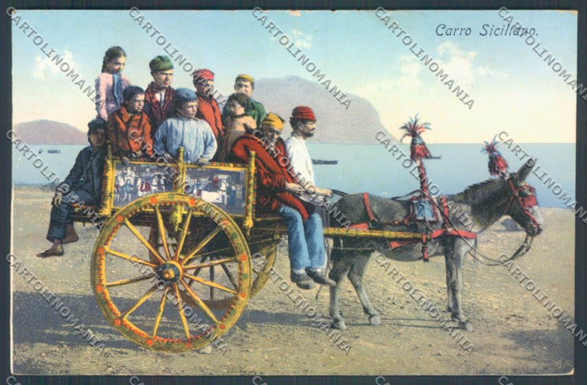 Palermo Carretto Siciliano Asino cartolina ZT8432 – fronte
