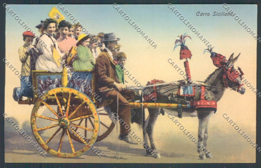 Palermo Carretto Siciliano Asino cartolina ZT8433 – fronte
