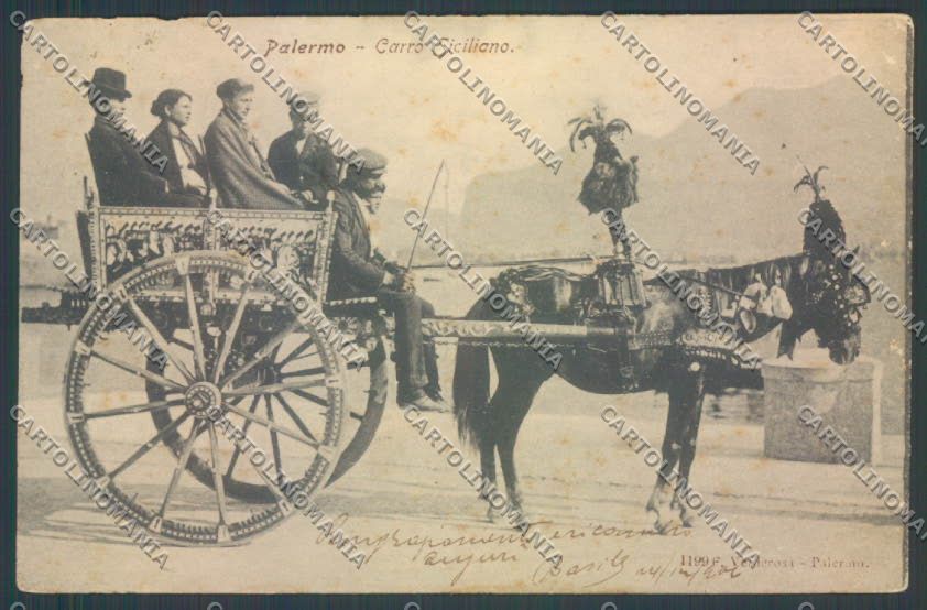 Palermo Carretto Siciliano ABRASA Asino cartolina ZT8434 – fronte