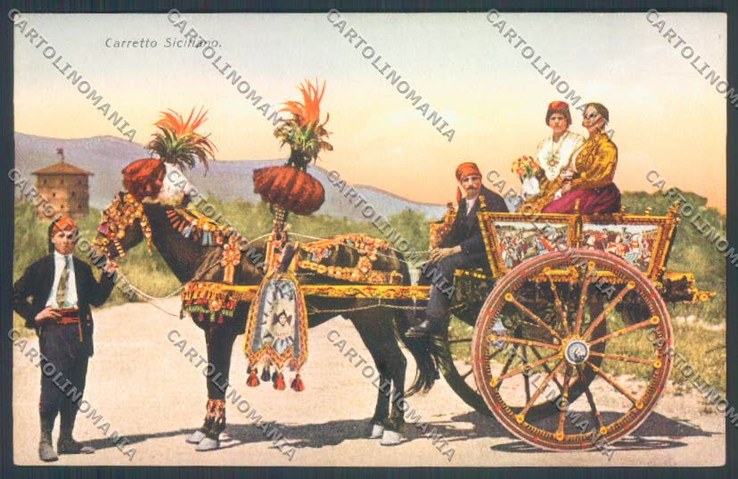 Palermo Carretto Siciliano Asino cartolina ZT8436 – fronte