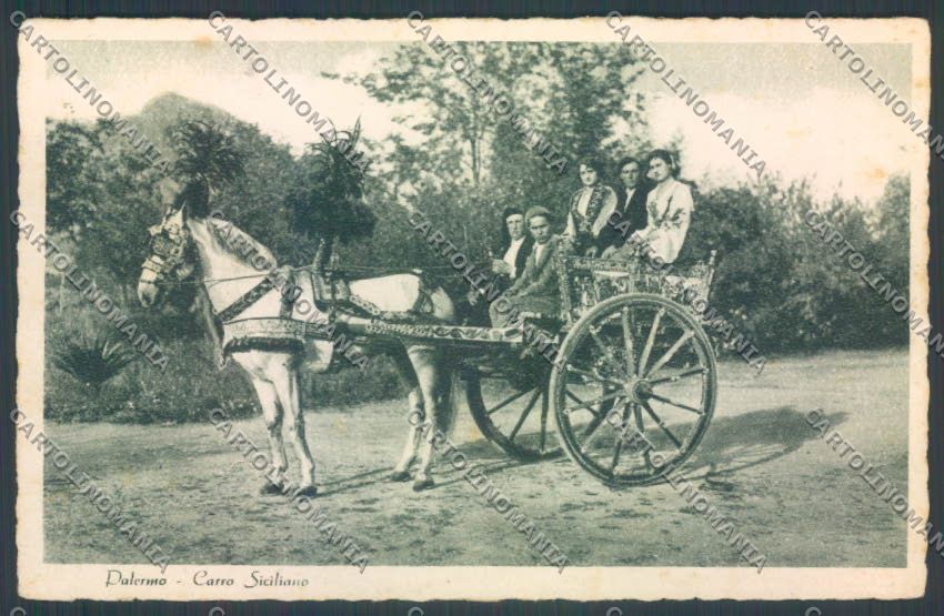 Palermo Carretto Siciliano Asino cartolina ZT8438 – fronte