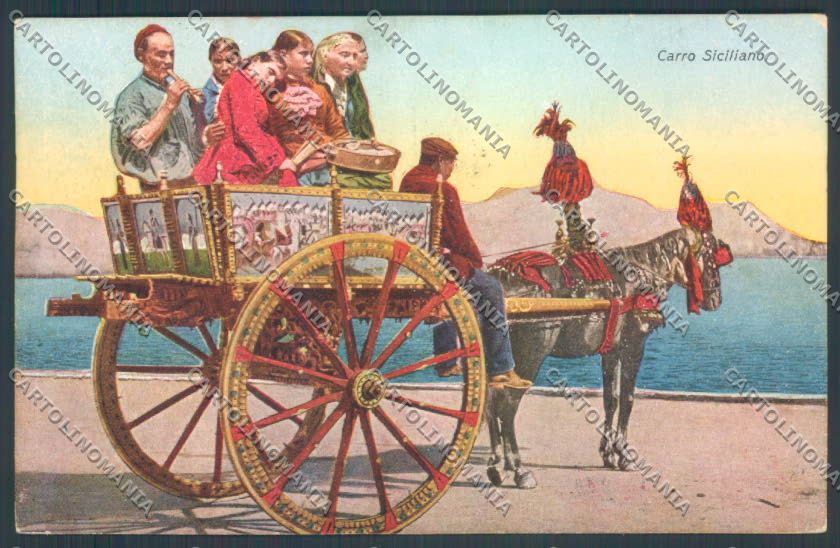 Palermo Carretto Siciliano Asino cartolina ZT8439 – fronte