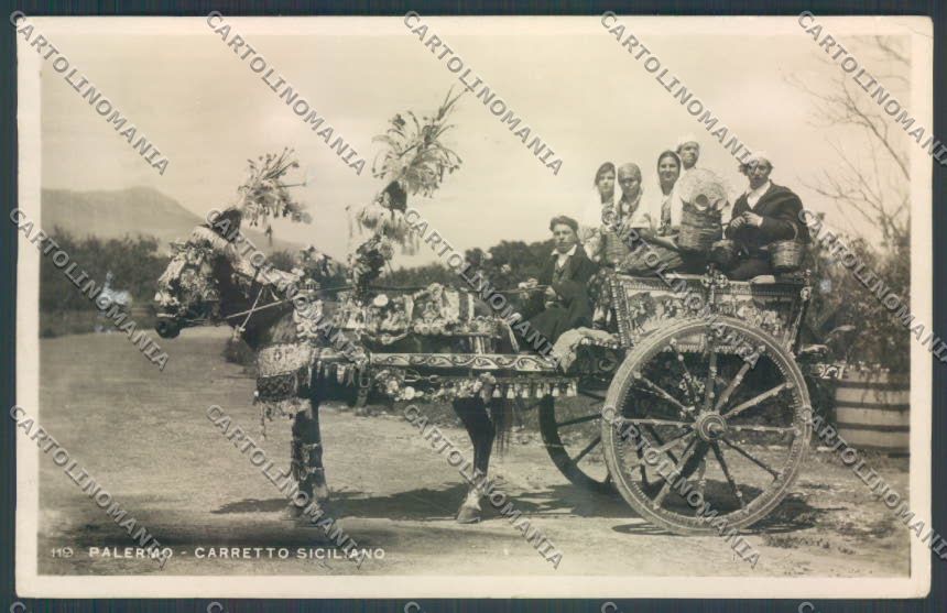 Palermo Carretto Siciliano Asino Foto cartolina ZT8441 – fronte