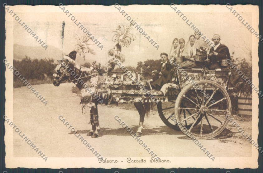 Palermo Carretto Siciliano Asino cartolina ZT8444 – fronte