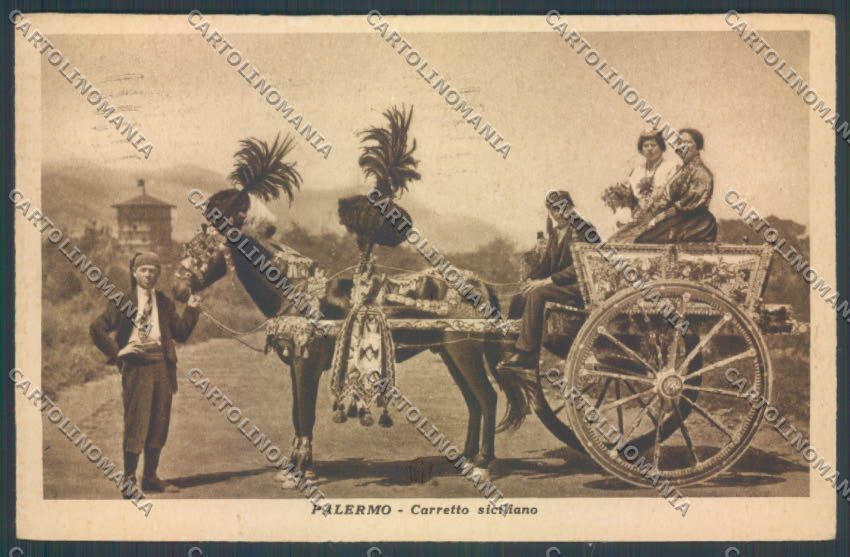 Palermo Carretto Siciliano Asino cartolina ZT8445 – fronte