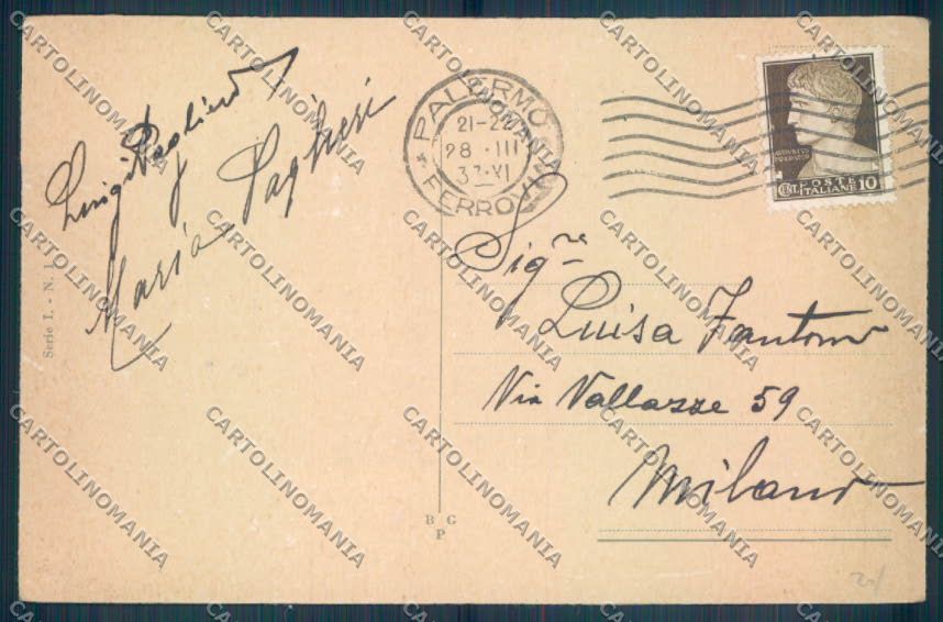 Palermo Carretto Siciliano Asino cartolina ZT8445 – retro