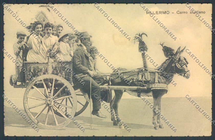 Palermo Carretto Siciliano Asino cartolina ZT8446 – fronte