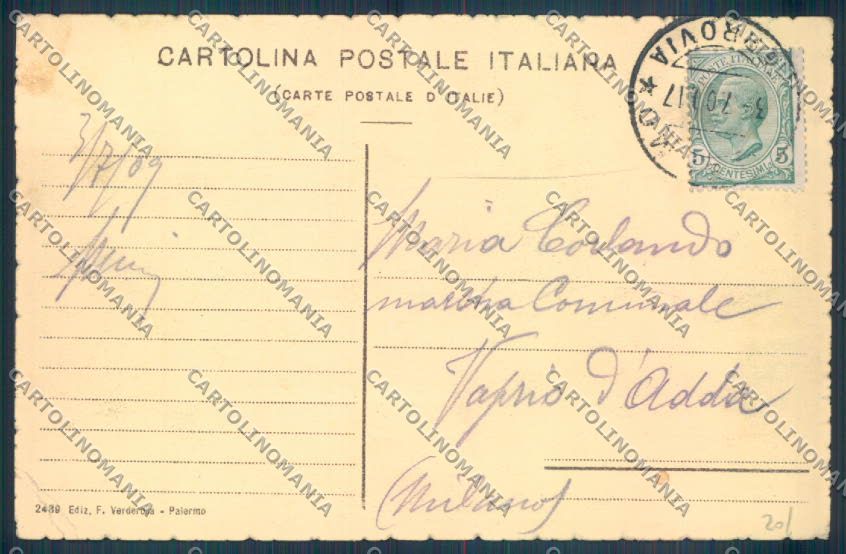 Palermo Carretto Siciliano Asino cartolina ZT8446 – retro