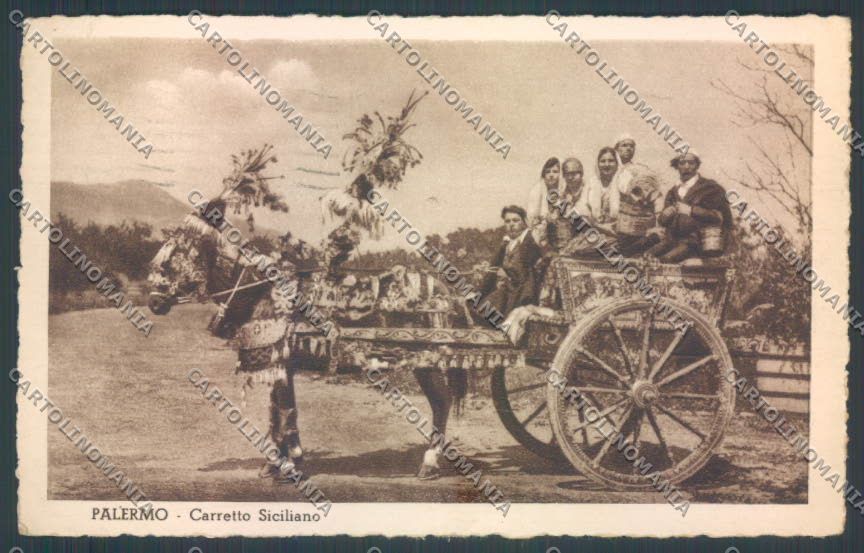 Palermo Carretto Siciliano Asino cartolina ZT8448 – fronte