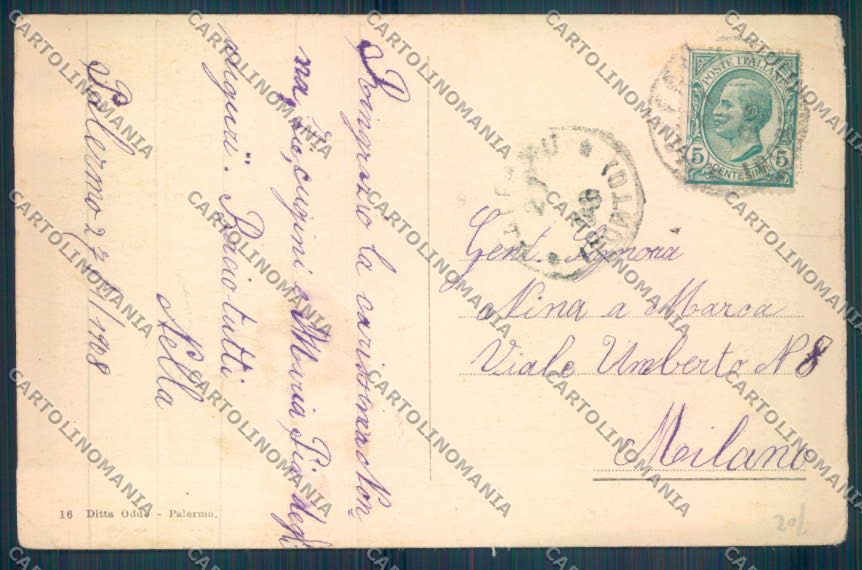 Palermo Carretto Siciliano FORI Asino cartolina ZT8449 – retro