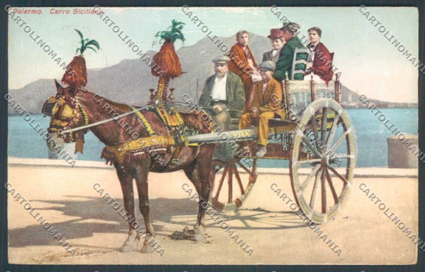 Palermo Carretto Siciliano Asino cartolina ZT8455 – fronte