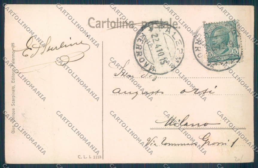 Palermo Carretto Siciliano Asino cartolina ZT8455 – retro
