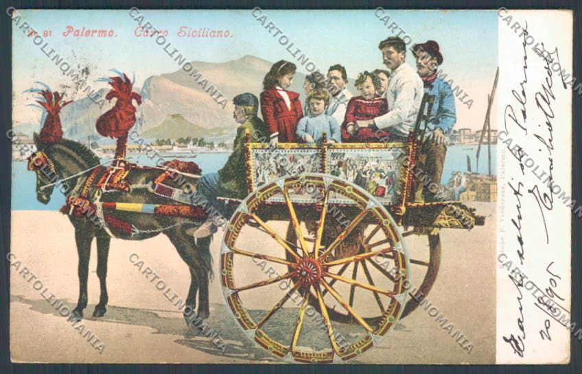 Palermo Carretto Siciliano Asino cartolina ZT8456 – fronte