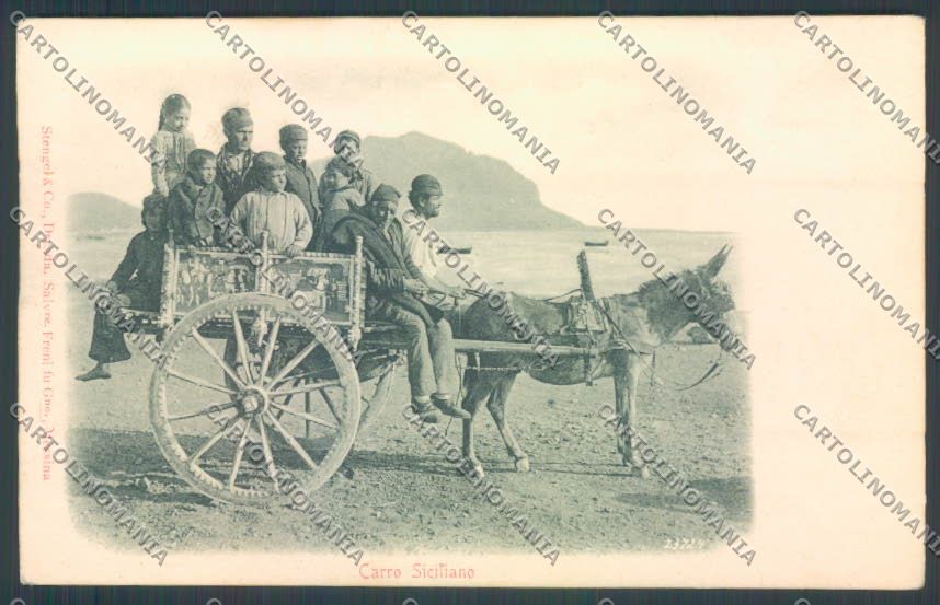 Palermo Carretto Siciliano Asino cartolina ZT8457 – fronte