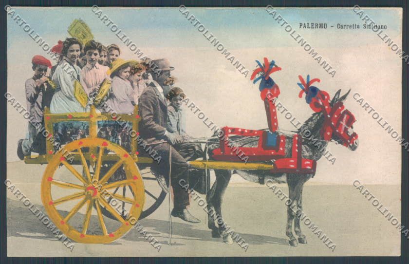 Palermo Carretto Siciliano Dipinta Asino cartolina ZT8458 – fronte