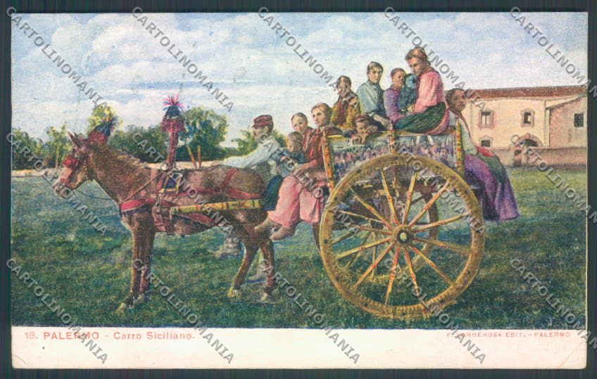 Palermo Carretto Siciliano Asino cartolina ZT8460 – fronte