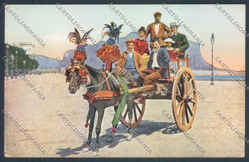 Palermo Carretto Siciliano Asino cartolina ZT8462 – fronte
