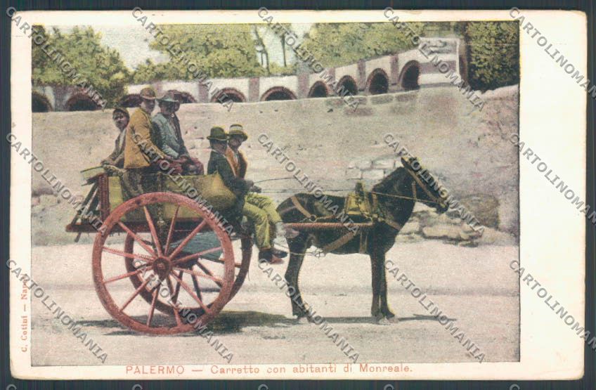 Palermo Carretto Siciliano Monreale Asino cartolina ZT8464 – fronte
