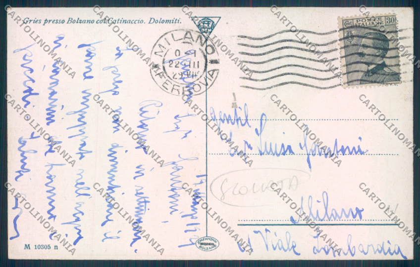 Bolzano Città SCOLLATA cartolina ZT8510 – retro