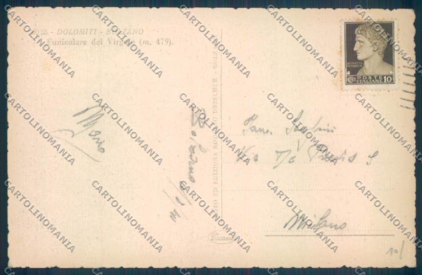 Bolzano Città Funicolare cartolina ZT8513 – retro