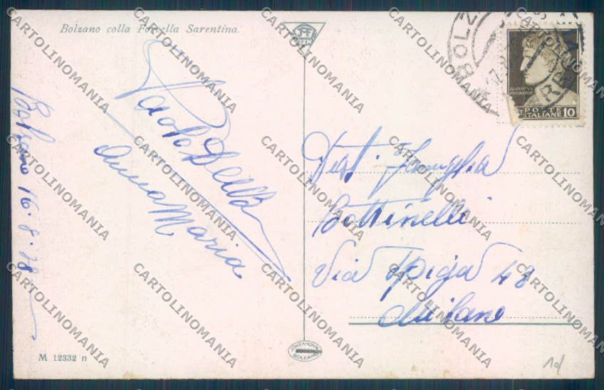 Bolzano Città cartolina ZT8553 – retro