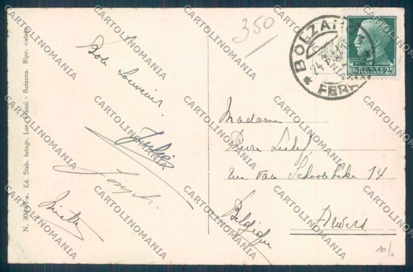 Bolzano Città cartolina ZT8593 – retro