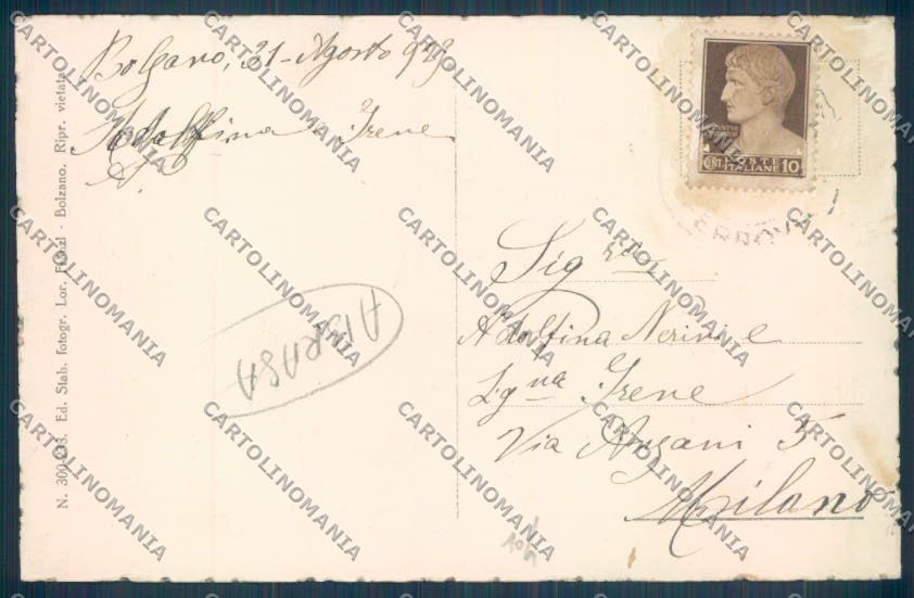 Bolzano Città ABRASA cartolina ZT8620 – retro