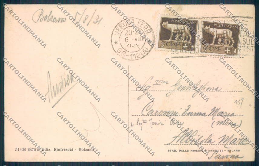 Bolzano Città cartolina ZT8719 – retro