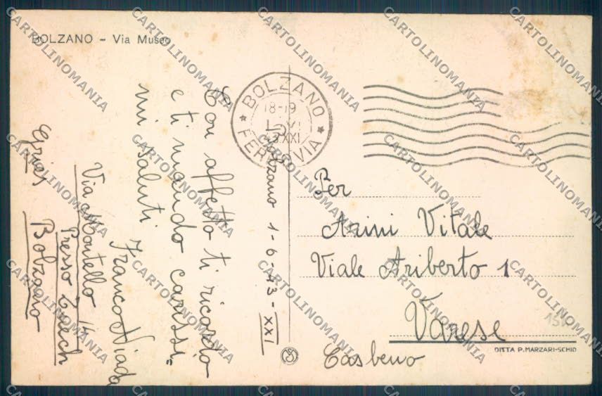 Bolzano Città cartolina ZT8766 – retro