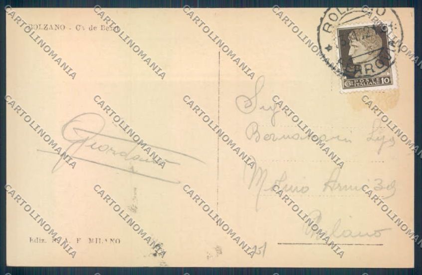 Bolzano Città Foto cartolina ZT8809 – retro
