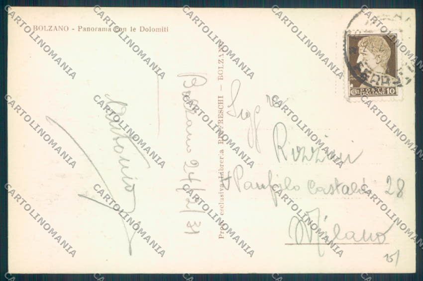 Bolzano Città Foto cartolina ZT8822 – retro